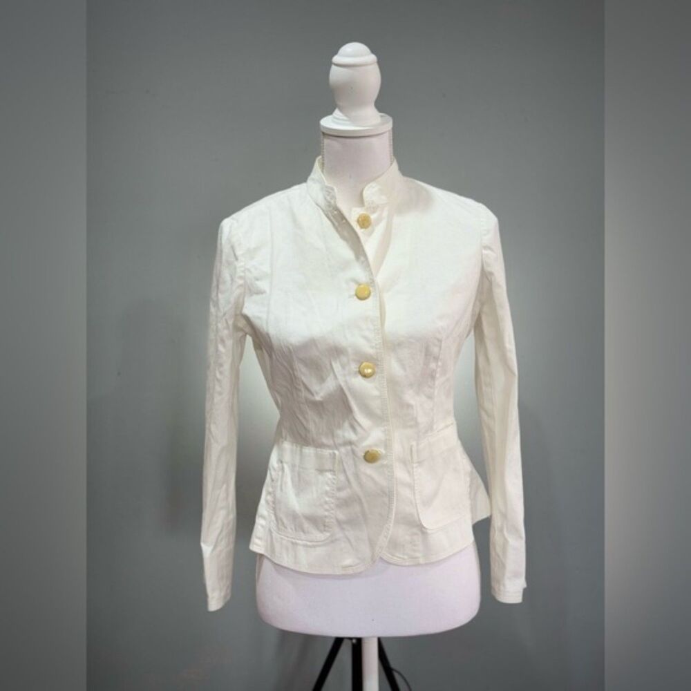 SALE! White Talbots Cotton Summer Blazer Size 2P EUC